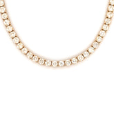 3PT- 6.00 CT. - 11.00 CT. VVS Tennis Necklace Yellow Gold (4 Prong) 14K - White Carat - USA