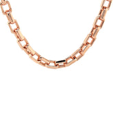 Gold Link Necklace Chain w/ Diamond Lock - White Carat - USA & Canada