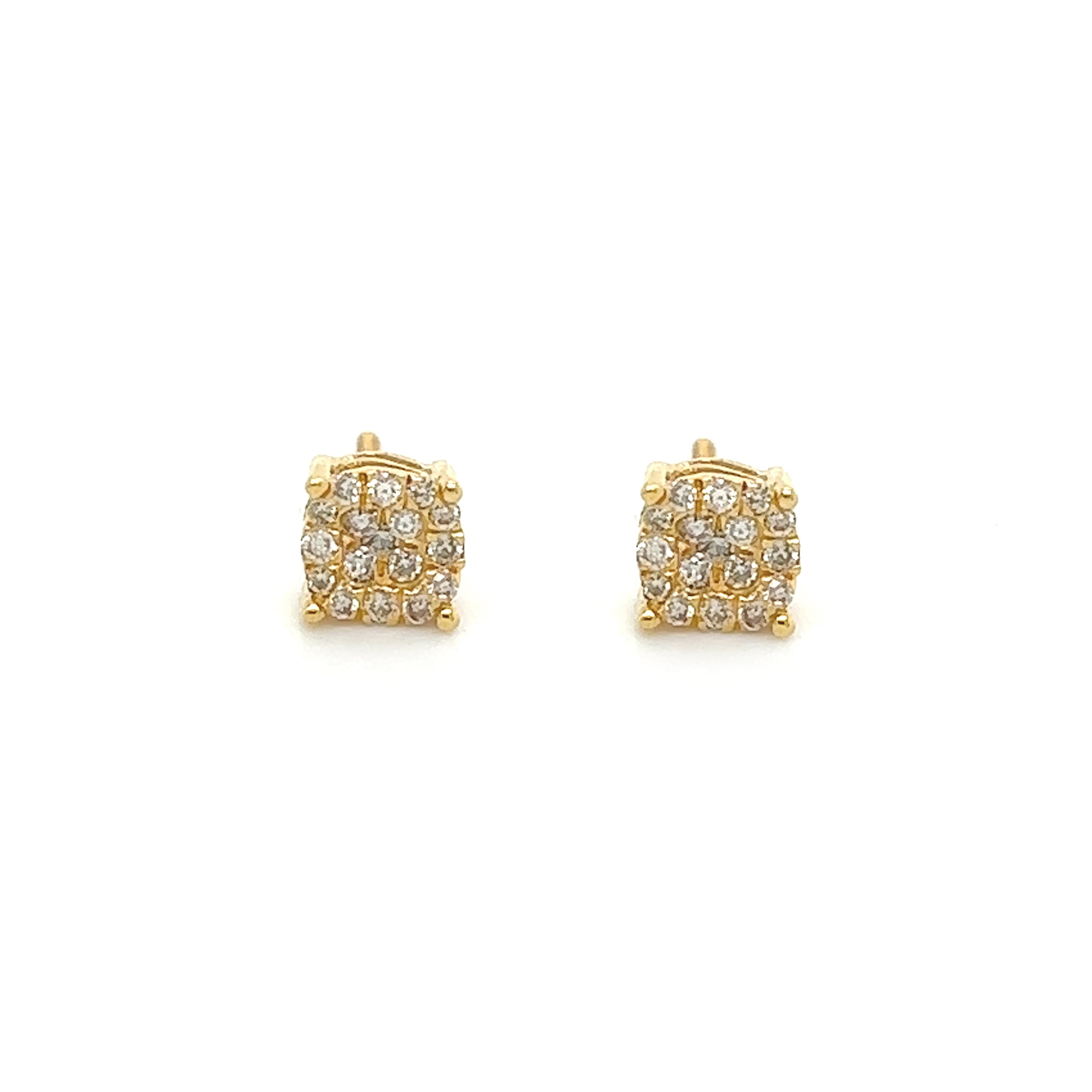 Diamond Gold Stud Earrings - White Carat - USA & Canada
