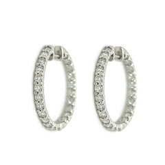 Diamond Hoop Earrings - White Carat - USA & Canada