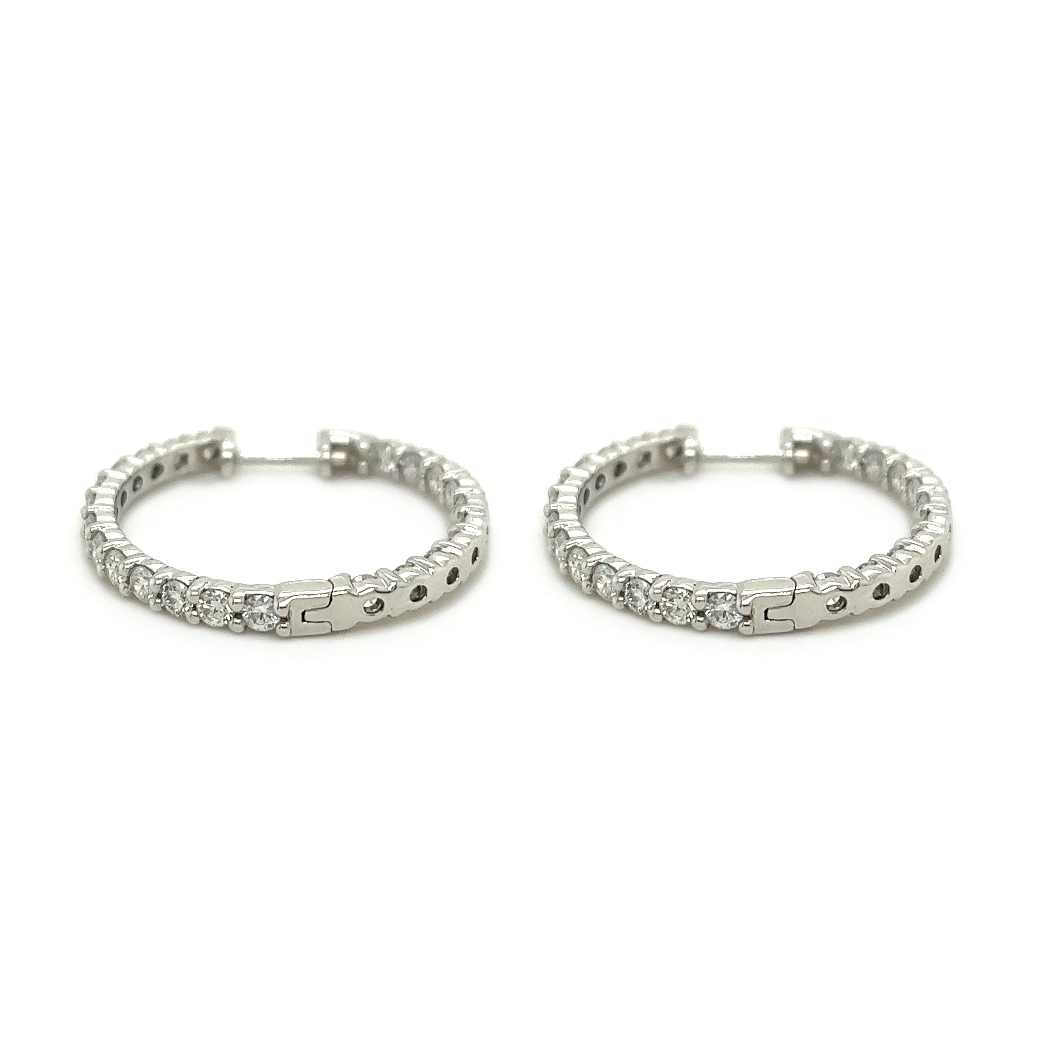 Diamond Hoop Earrings - White Carat - USA & Canada
