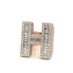 Diamond Letter "H" Initial Custom Ring - White Carat - USA & Canada