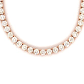 12PT- 25.00CT. Tennis Necklace 14K Rose Gold (4 Prong) - White Carat - USA