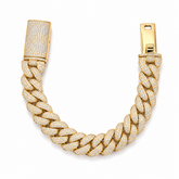 14.00 CT. Diamond Cuban Bracelet 14K - 15mm