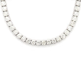 4PT- From 7.00CT - 14.20CT. Tennis Necklace 14K White Gold (4 Prong) - White Carat - USA