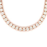 3PT- 6.00 CT. - 11.00 CT. Tennis Necklace 14K Rose Gold (4 Prong) - White Carat - USA