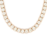 17PT- 19.00 CT. Tennis Necklace in Yellow Gold (4 Prong) 14K - White Carat - USA