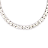 10PT- 15.20 CT. Tennis Necklace 14K White Gold (4 Prong) - White Carat - USA