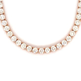 3PT- 5.10 CT. - 11.00 CT. Tennis Necklace 14K Rose Gold (4 Prong) - White Carat - USA