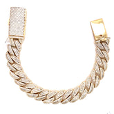 13.00 CT. Diamond Cuban Bracelet in Gold - 14.00mm - White Carat - USA & Canada