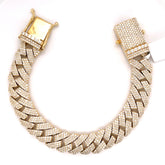 13.00 CT. Diamond Cuban Bracelet in Gold - 14.00mm - White Carat - USA & Canada
