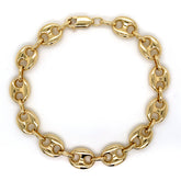 10K Gold Puffed Mariner Bracelet (Regular)-10.5MM - White Carat Diamonds