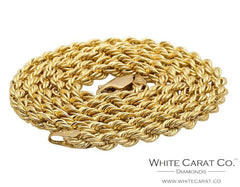 14K Solid Gold Rope Chain - 7mm - White Carat - USA & Canada