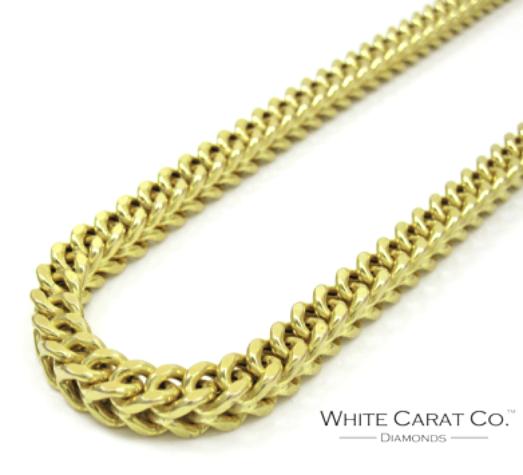 Franco Gold Chain 14K Regular 7mm White Carat USA Canada