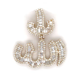 Diamond Allah Pendant 10K - White Carat - USA & Canada