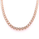 16.00 CT. - 30.00 CT. 18 Pointer Diamond Crown Setting Tennis Chain in Gold - White Carat - USA & Canada