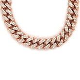 13.00 CT. Diamond Miami Cuban Chain in 10KT Rose Gold (9.5mm) - White Carat - USA & Canada