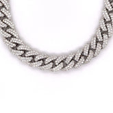 24.00 CT. Diamond Cuban Chain in 10KT Gold (9.5mm) - White Carat - USA & Canada