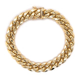 11.5mm Gold Miami Cuban Bracelet 10K - White Carat - USA & Canada