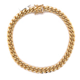 7mm Solid Gold Miami Cuban Bracelet 10K - White Carat - USA & Canada