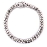 8mm White Gold Miami Cuban Bracelet 10K - White Carat - USA & Canada