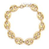 10K Gold Puffed Mariner Bracelet (Regular)- 12.0MM - White Carat - USA & Canada