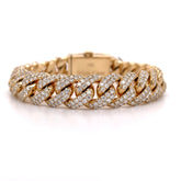 15.00 CT. Diamond Cuban Bracelet in Gold - 13.50mm - White Carat - USA & Canada