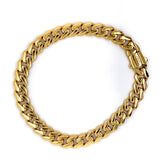 8mm Gold Miami Cuban Bracelet (Semi-Solid Close Link) 10K - White Carat - USA & Canada
