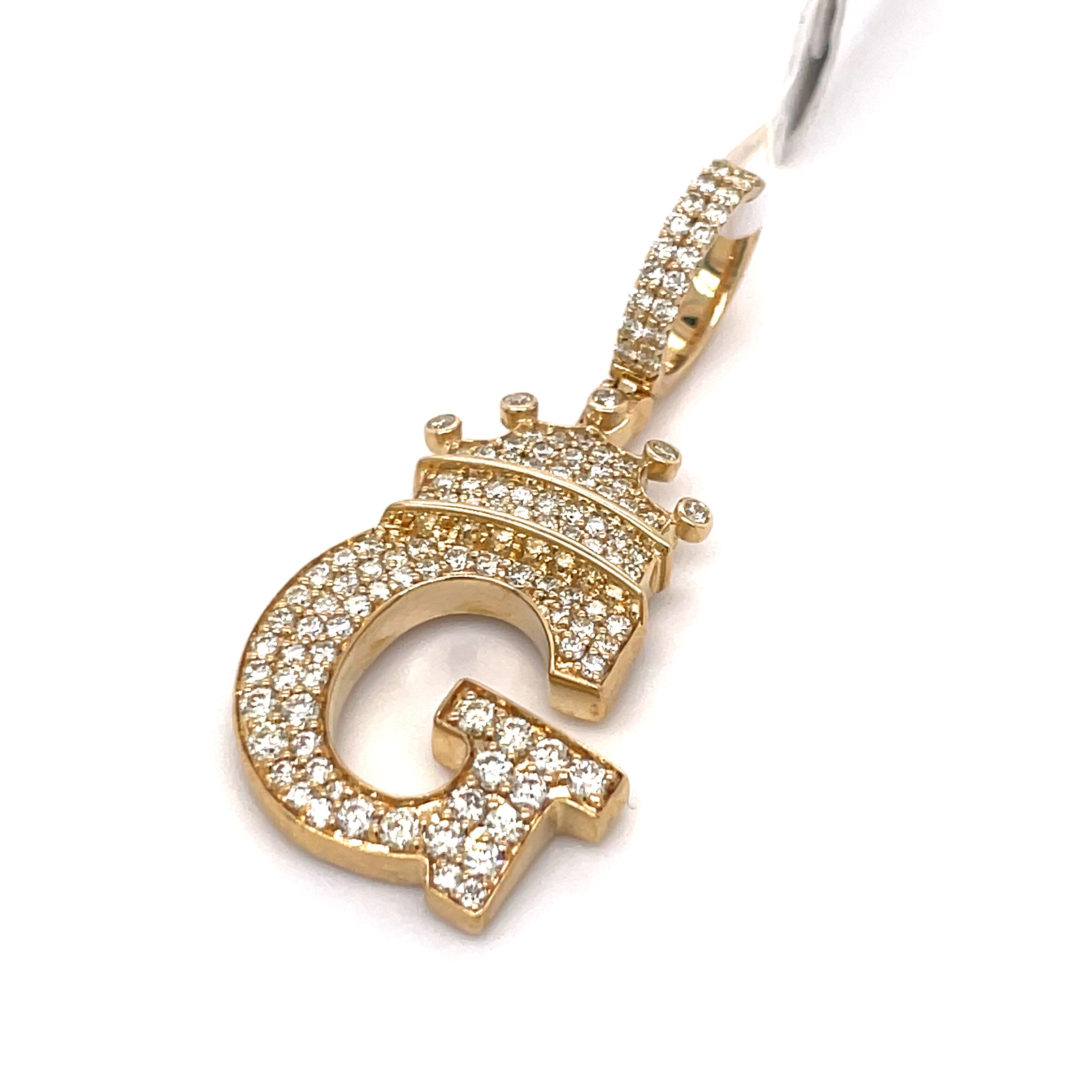 1.30 CT. Diamond Initial "G" Pendant in 10KT Gold - White Carat - USA & Canada