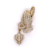 2.25 CT. Diamond Khanda Prayer Hands Pendant in 10K Gold - White Carat Diamonds