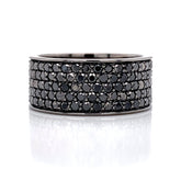 4.50 CT. Black Diamond Eternity Ring in 14K Black Gold - White Carat Diamonds