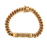 6.5mm Gold Miami Cuban Name Plate Bracelet Solid 10K - White Carat - USA & Canada