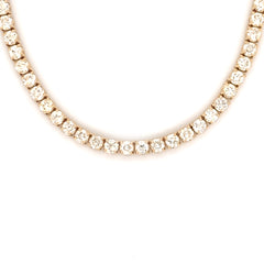3PT- 6.00 CT. - 11.00 CT. VVS Tennis Necklace Yellow Gold (4 Prong) 14K - White Carat - USA 