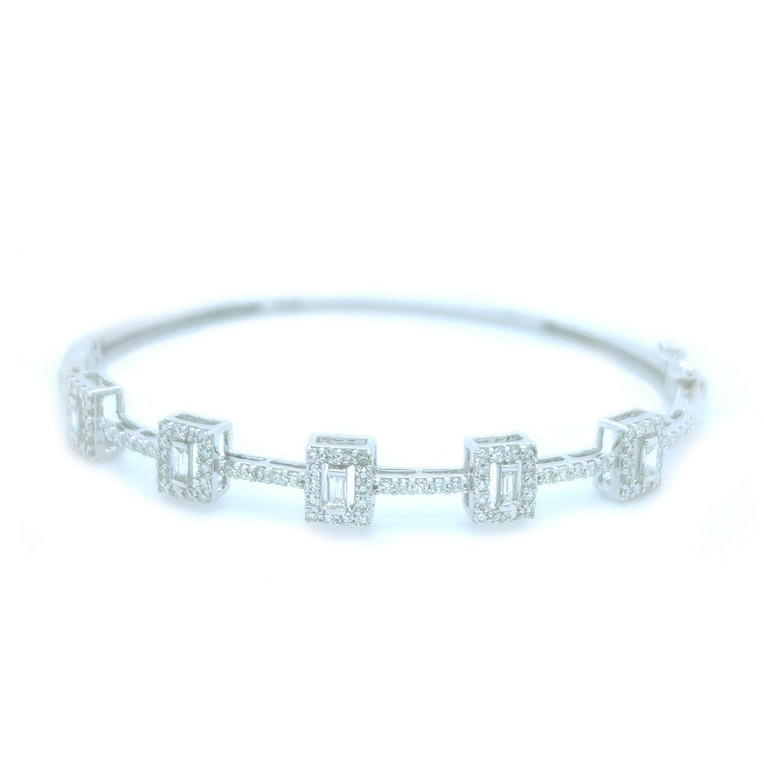 Emerald Diamond Bracelet White Gold 14K - White Carat - USA & Canada