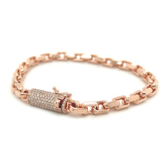 1.52CT. Gold Link Bracelet w/ Diamond Lock - White Carat - USA & Canada