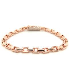 1.52CT. Gold Link Bracelet w/ Diamond Lock - White Carat - USA & Canada