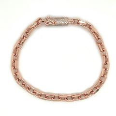 1.52CT. Gold Link Bracelet w/ Diamond Lock - White Carat - USA & Canada