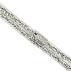 Gold Link Necklace Chain w/ Diamond Lock - White Carat - USA & Canada