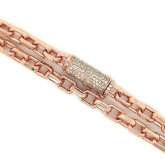 Gold Link Necklace Chain w/ Diamond Lock - White Carat - USA & Canada