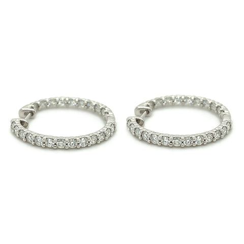 Diamond Hoop Earrings - White Carat - USA & Canada