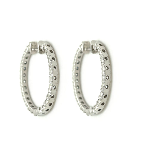 Diamond Hoop Earrings - White Carat - USA & Canada