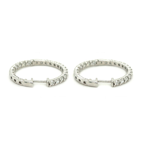 Diamond Hoop Earrings - White Carat - USA & Canada