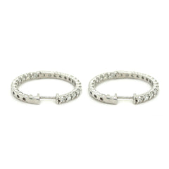 Diamond Hoop Earrings - White Carat - USA & Canada