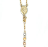 Gold Tri-Tone Rosary - White Carat - USA & Canada