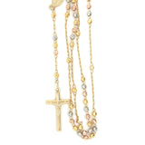 Gold Tri-Tone Rosary - White Carat - USA & Canada