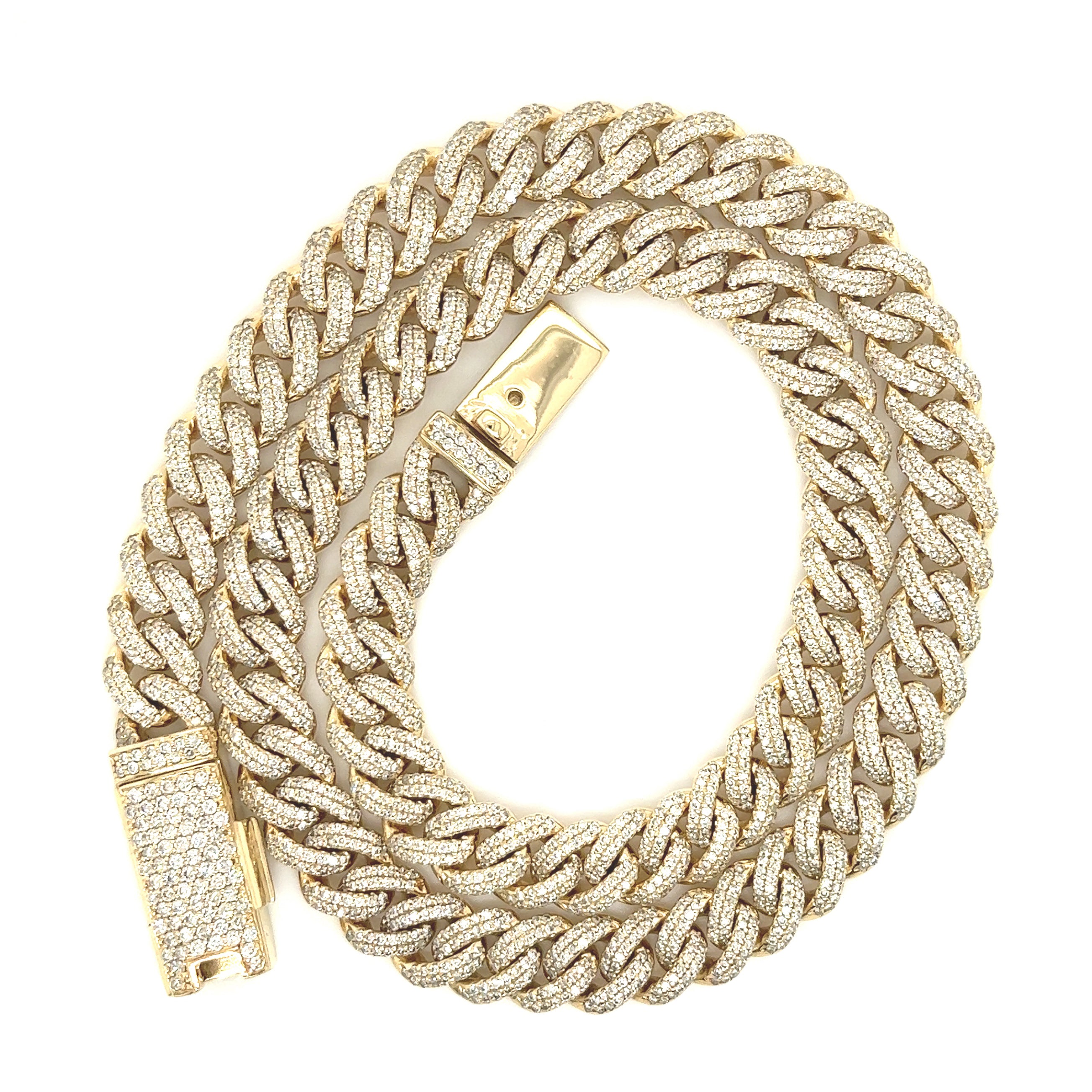 Diamond Plug Chain 9.75 CT. Diamond Cuban Chain – White Carat - USA