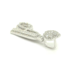 Letter "A" Diamond Pendant w/ Heart Bail - White Carat - USA & Canada