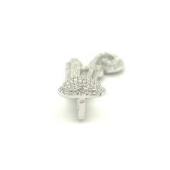 Letter "A" Diamond Pendant w/ Heart Bail - White Carat - USA & Canada