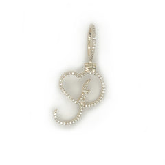 Diamond Letter Pendant w/ Heart - White Carat - USA & Canada