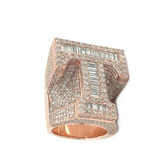 Diamond Letter "T" Initial Custom Ring - White Carat - USA & Canada